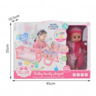 Doll Set With Crib