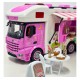Toy Trailer Food Truck Camping with Accessories, Lights, and Sound - Pink
