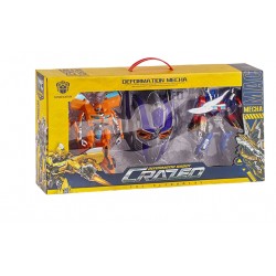 Set of transformers robots Optimus and Bumblebee with Optimus mask