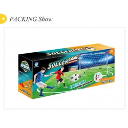 Two soccer goals (white net)