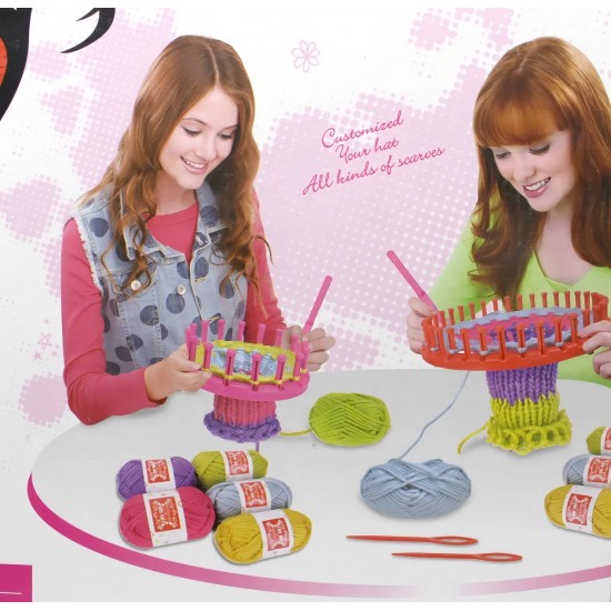 Multicolor Knitting Kit with Yarn for Scarves and Hats