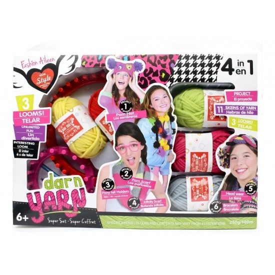 Multicolor Knitting Kit with Yarn for Scarves and Hats