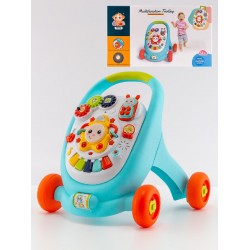 Baby walker, ride-on stroller for toddlers with a music panel