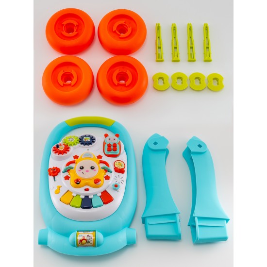 Baby walker, ride-on stroller for toddlers with a music panel