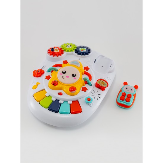 Baby walker, ride-on stroller for toddlers with a music panel