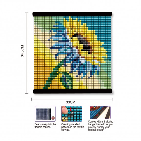 2000 Pcs Grid Puzzle Bead Sunflower Pattern Diy