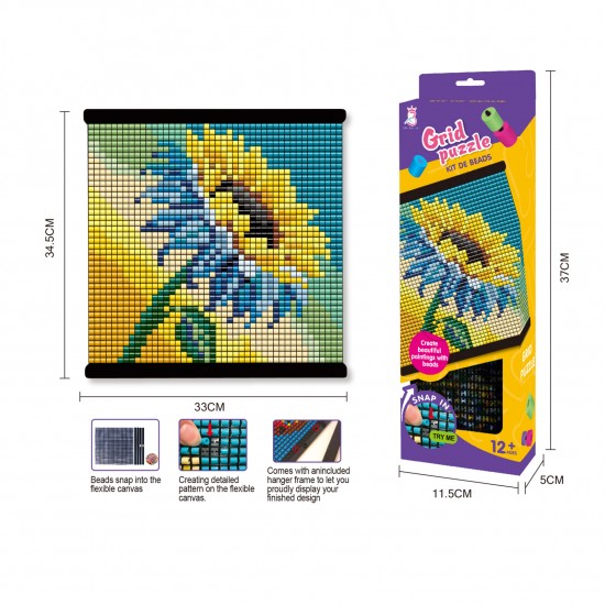 2000 Pcs Grid Puzzle Bead Sunflower Pattern Diy