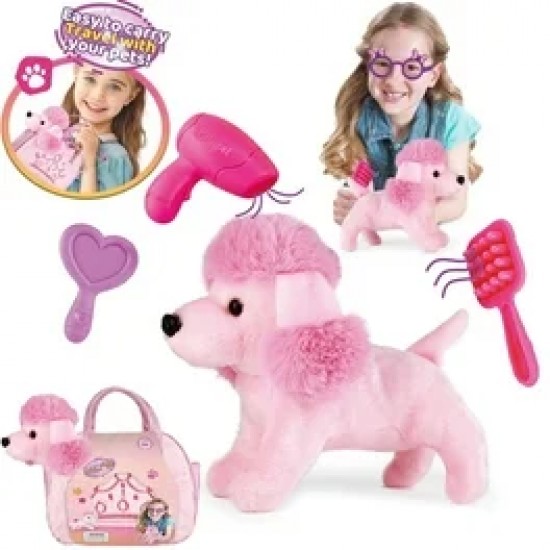 Plush house in a case with a crown