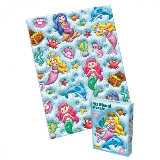 3D Mermaid Puzzle for Children, 120 Pieces