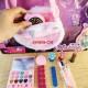 Makeup Powder Box + Lipstick + Nail Polish + Comb + Pony Horn Fabric Bag - TP