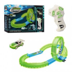 RC Racing Track Set Glow in Dark 35 Pieces Multi-Story with Remote Control Car