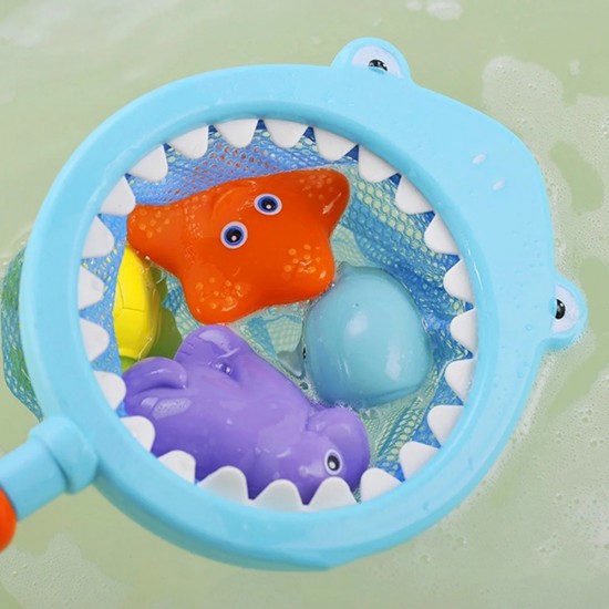 5pcs A Set Baby Fishing Shark Floating Discoloration Toy