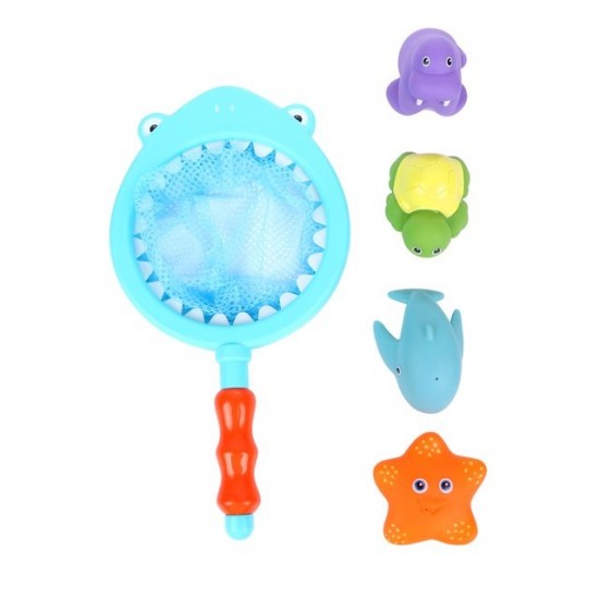 5pcs A Set Baby Fishing Shark Floating Discoloration Toy