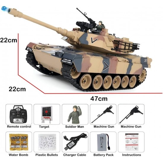 Remote Control Tank RC US M1A2 1:18 Scale Military Combat Tank
