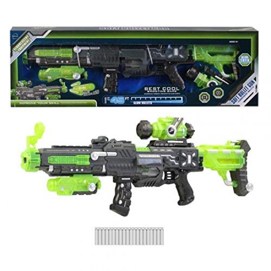 32 Inches Long Automatic Soft Bullet High Speed Blaster Electric Machine Toy Gun