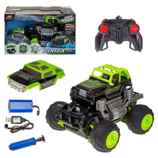 Radio-controlled amphibious car 