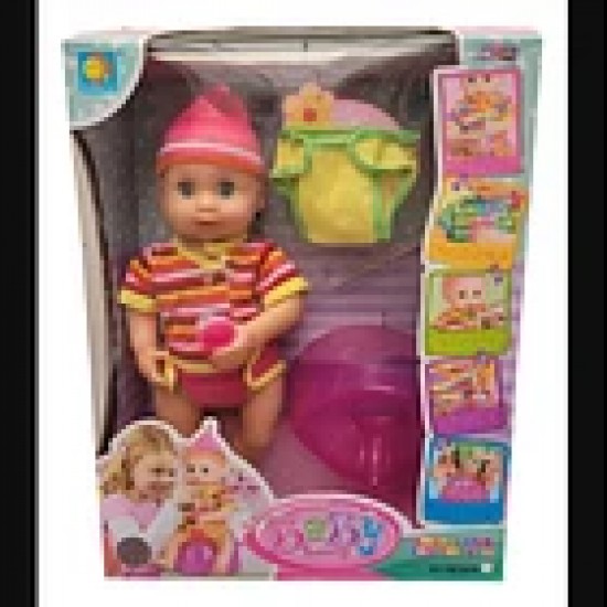 Baby Drinking water and doll