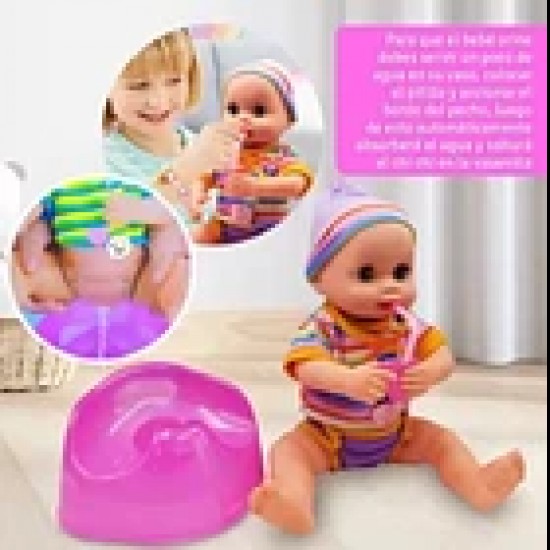 Baby Drinking water and doll