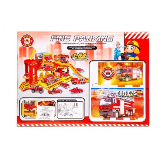 Firefighter parking set, with 3 cars