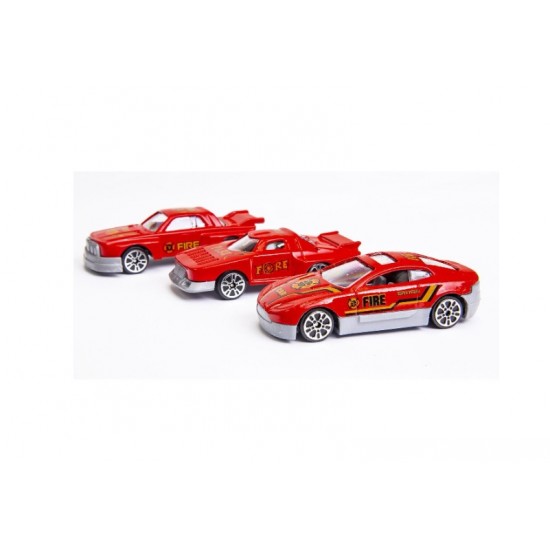 Firefighter parking set, with 3 cars