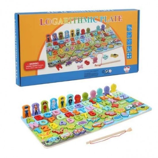 Wooden Magnetic Number Puzzle Fishing Game