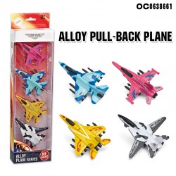 High Quality Mini 4PCS Metal Pull Back Diecast Fighter Plane