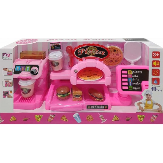 Kitchen/Pizza/Hamburger House Toy Kit with Lights and Sounds