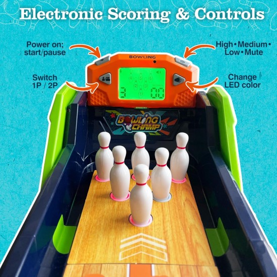 Bowling Game — Electronic Tabletop Arcade Game with LCD Auto Scoring