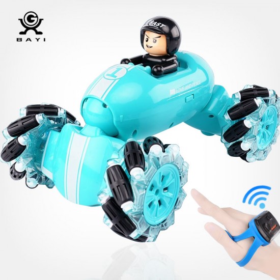 2.4GHz High Speed Rc Stunt Car Toy Watch Control Twisting Cars Remote Control Stunt Drift Toy Car with Doll Smoke Effects