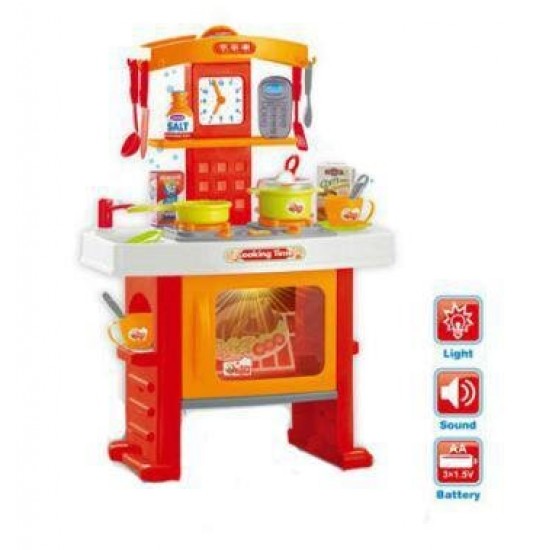 kitchen counter with light and music