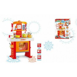 kitchen counter with light and music