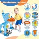 Basketball Hoop & Soccer Goal Activity Center Toys with Light & Music, Elephant