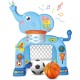 Basketball Hoop & Soccer Goal Activity Center Toys with Light & Music, Elephant