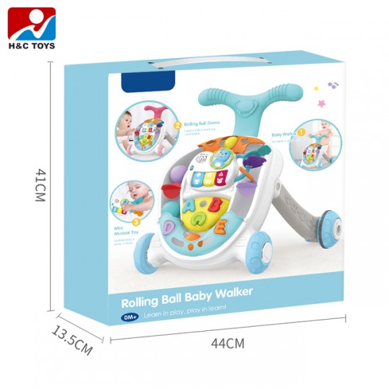 Infant Educational Walking Toys Musical Keyboard Rolling Ball Game Learn Walk Toy Baby Walkers