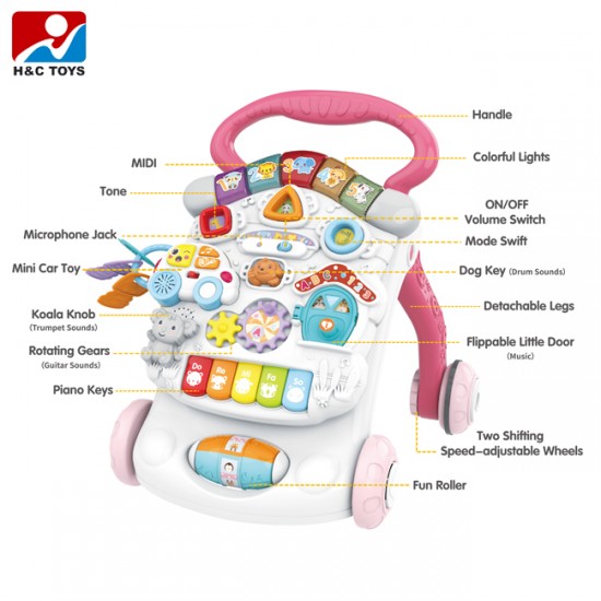 Early Education 3 in 1 Activity Game Table Toy Multifunction Baby Hand Walker