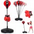  GYMAX Punching Ball, Inflatable Free Standing Boxing Ball with Boxing Gloves
