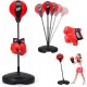  GYMAX Punching Ball, Inflatable Free Standing Boxing Ball with Boxing Gloves