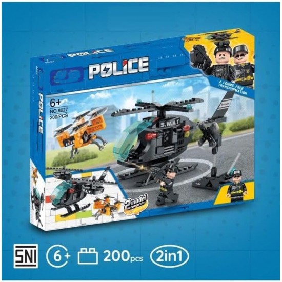 Police SWAT Team Helicopter Drone Set 200 pcs