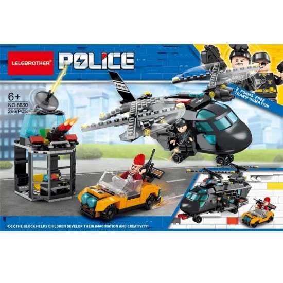City Police SWAT Team Helicopter Set 296 pcs