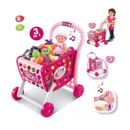 3 in 1 Kids Supermarket Shopping Cart