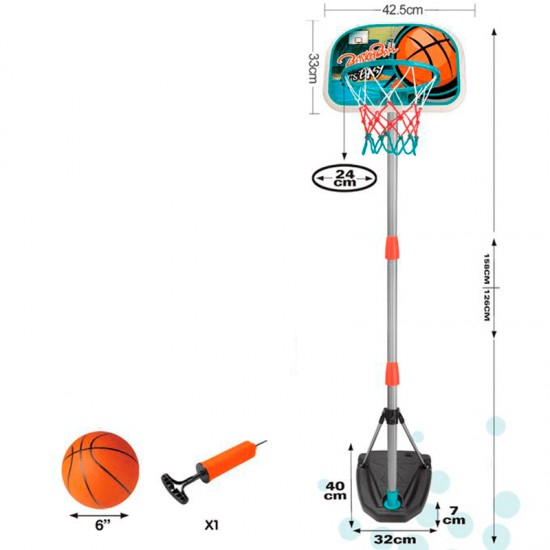 Adjustable Basketball Backboard with Ball
