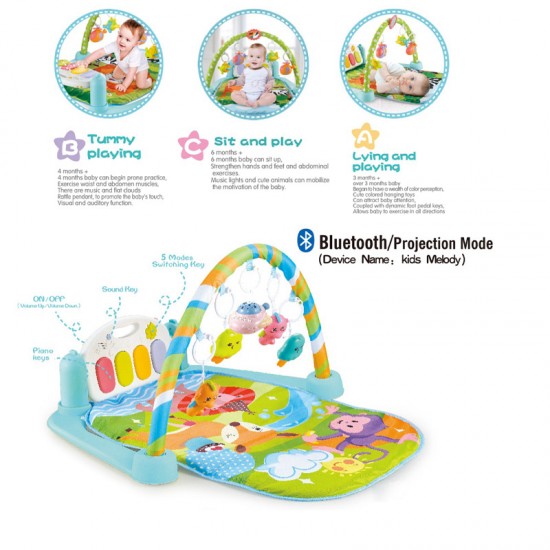 New Baby Toy Set Phone Control Play Gym Musical Projection Piano Baby Play Mat Toy