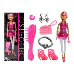 Barbie doll with long hair 28 cm - pink