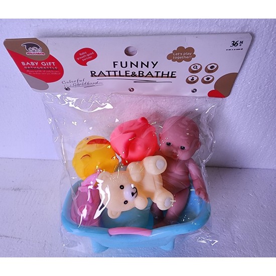 Vinyl Funny Rattle and Bath toy Set