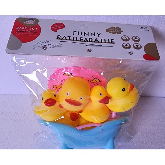 Vinyl Funny Rattle and Bath Duck Set
