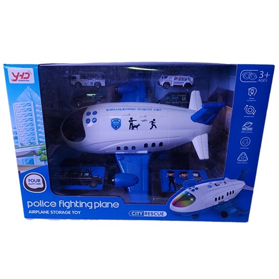 Transport Cargo Car DIY Police Plane Toy Kids