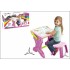 2 in 1 Pink Desk with LED Light and Stool