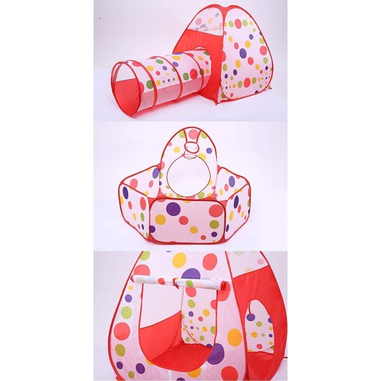 3-in-1 Folding Kids Play Tent with Tunnel