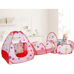 3-in-1 Folding Kids Play Tent with Tunnel