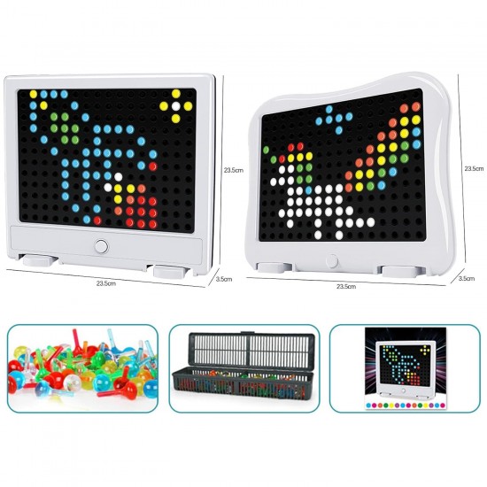 Mosaic Peg Board with 129 Buttons